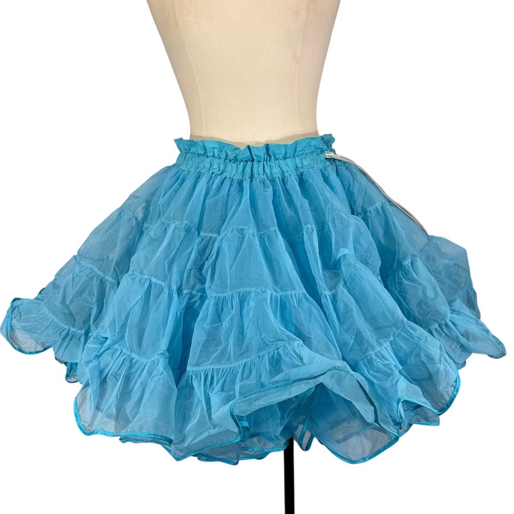 VTG Malco Modes Partners Please Turquoise Blue Petticoat 565‎ Crinoline Skirt S